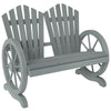 2 Seater Garden Bench w/ Wheel-Shaped Armrests Grey