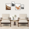 Modern Accent Chair Leisure Chair with Lumbar Pillow Fabric Reading Armchair