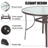 Garden Table Folding Mesh Chair Balcony Coffee Bistro Furniture w/ Umbrella Hole
