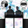 DJ Disco Booth Stand Mixer Shelf Foldable Portable Screen Black & White Lycra