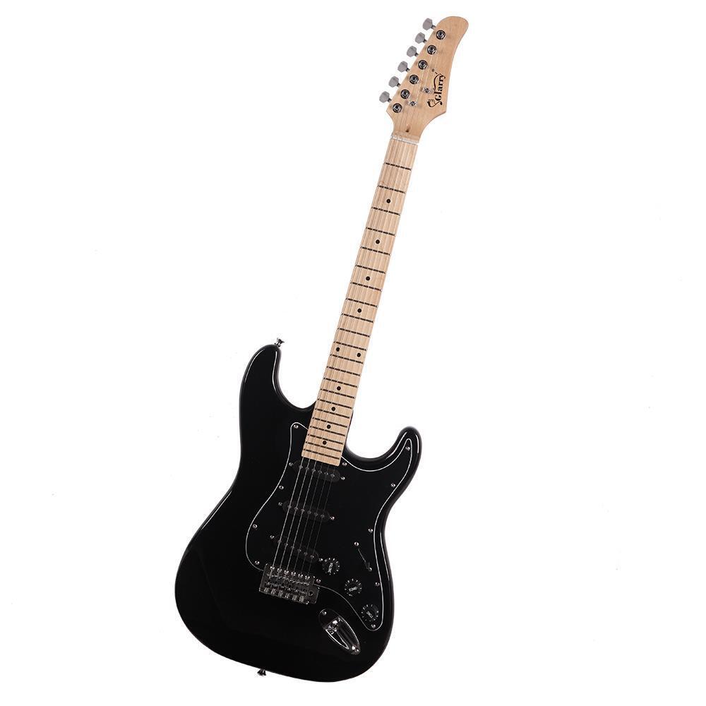 Glarry 39" GST 6 String Electric Guitar with Pickguard +Bag Strap Kit Right Hand