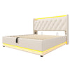 OTTOMAN LIFT UP STORAGE BED UPHOLSTERED BED FRAME DOUBLE & KING SIZE 4FT6 5FT