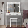 Dressing Table Makeup Desk Vanity Set with LED Mirror & Stool - Glass Top NEW