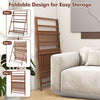 Garden Foldable Flower Pot Display Shelf 3-tier Ladder Plants Holder-Coffee