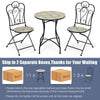 3 Piece Patio Bistro Set Mosaic Metal Dining Set Garden Table and Folding Chairs