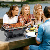 Japanese Tabletop Camping BBQ Grill with Grill Grate Lifter-Black
