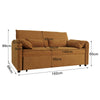 3 Seater Sofa Bed Yellow Livingroom Pull Out Convertible Sleeper with 2 Cushions