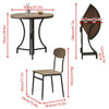 Foldable Dining Table with Chairs Set of 2 for Dining Room Kitchen Space Saving