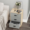 3 Drawer Wooden Bedroom Bedside Cabinet Furniture Storage Nightstand Side Table