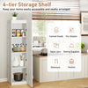 4-Tier Freestanding Floor Cabinet with Door-White