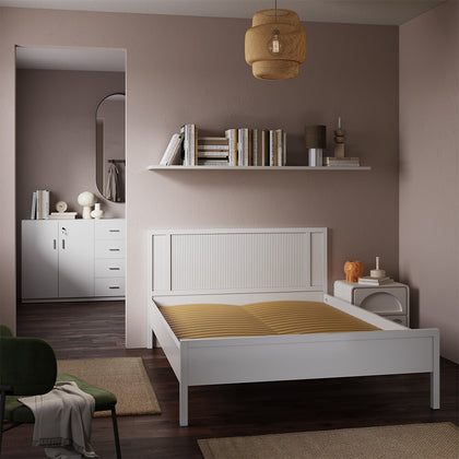 6.8ft Solid Wooden Pine Wood Bed Frame Double Size Bed Bedroom Furniture White