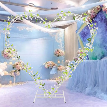 Large Heart Shape Wedding Arch Stand Frame Party Background Flower Balloon Stand
