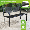 127CM Garden Bench Outdoor Bench for 2-3-Persons Black