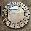 3D Large Accent Mirror Fireplace Decorative Mirror with Beveled Glass Frame Edge