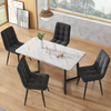 Dining Table Marble Effect Rectangular Metal Legs Modern Kitchen Living Room