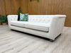 DFS ‘Libertie’ 4 Seater Sofa Cream Sensual Velvet Plush Chesterfield BRAND NEW