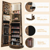 360° Swivel Jewelry Cabinet Lockable Standing Jewelry Armoire w/LED lights