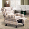 Recliner Armchair Tartan Chair Wing Back Sofa Lounge Chair Adjustable Footrest