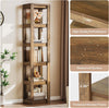 6-Tier Corner Bookcase,70.86" Tall Narrow Bookshelf Corner Shelf for Living Room