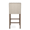 2PCS Breakfast Kitchen Bar Stools High Counter Chairs Oatmeal Linen Padded Seat