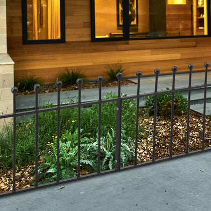 Ball Top Garden Fence 1830mm GAP x 460mm H Wrought Iron Privacy Fence Panel