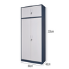 Extra Tall 225cm Storage Cabinet Lockable Steel Garage Office Workshop Cupboard