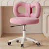 Rotating Vanity Stool Makeup Chair Adjustable Height w/Bowknot Backres & Wheels