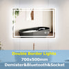 Bathroom Mirror w/ LED Illuminated Anti fog Shaver Socket Bluetooth Speaker Wall