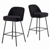 2X Breakfast Bar Stools Thickened Pad Linen Dining Chairs for Counter Kitchen