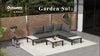 3pcs Garden Sectional Sofa Side Table Furniture Set w/ Cushion