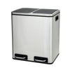 30L/45L/60L Dual Step Stainless Steel Double Bucket Trash Can Rubbish Pedal Bin