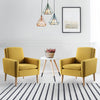 Modern Armchair Sofa Lounge Accent Linen Fabric Chair with Wood Legs Comfy Seat