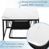 2Pcs Nesting Coffee Tables Set Square Stacking Side Tables Marble-Look White