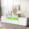 LED TV Stand Cabinet Unit Modern High Gloss 2 Door MDF Entertainment RGB Lights