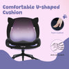 Ergonomic Armless Desk Chair with Wheels, Height Adjustable Fabric Padded Seat
