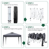 3x3M Pop Up Gazebo Marquee Outdoor Garden Party Tent Canopy w/Side&Vent&Sandbag