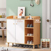 Shoe Cabinet Rack 2 Door 3 Cells Cupboard Footwear Stand Wooden Storage Unit