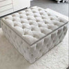 24" Square Upholstered Chesterfield Footstool Coffee Table Pouffe Seat Storage