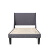 Bed Frame 3ft Single Size Linen Fabric Upholstered Bed Slatted Foundation Grey