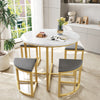 Dining Table and Chairs Set of 4 Space-Saving Kitchen Table Stools w/ Metal Legs
