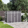 8 x 4ft Plastic Garden Storage Shed Outdoor Storage House Tool Sheds Double Door