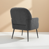 Grey Mid Century Armchair Comfy Linen Fabric Tub Sofa with Metal Legs for Living