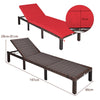 6-Positions Adjustable Rattan Sun Lounger Deck Chaise Sunbed w/Removable Cushion
