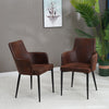 Set of 2 Faux Leather/Suede Dining Chairs Metal Legs Reception Restaurant Chair