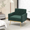 Living Room Velvet Leisure Chair Armchair Sofa Accent Chair-Dark Green