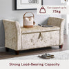 Seville Storage Ottoman Seat Stool Bench Chest Toy Box Pouffee Champagne Velvet