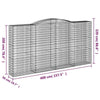Arched Gabion Baskets 2 pcs 400x50x200/220 cm Galvanised Iron