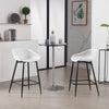 Woltu 2pcs White Bar Stools Breakfast Kitchen Chair with Footrest and Backrest