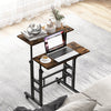 2-Tier Adjustable Standing Desk Mobile Sit Stand Desk Office Laptop Cart