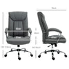Vinsetto High Back Home Office Chair Swivel Linen Fabric Desk Armchair, Grey